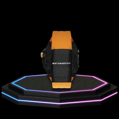 Apple Watch Ultra Case 49MM - TITAN Pro Series Luxury Dark Titan | Sunset Orange Rubber