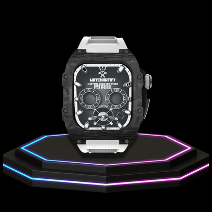 Apple Watch Case 45MM - OYAMA Series Dark Titan  | Snow White Rubber