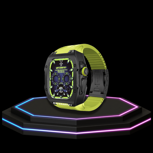 Apple Watch Ultra Case 49MM - TITAN Pro Series Dark Titan | Lime Green Rubber