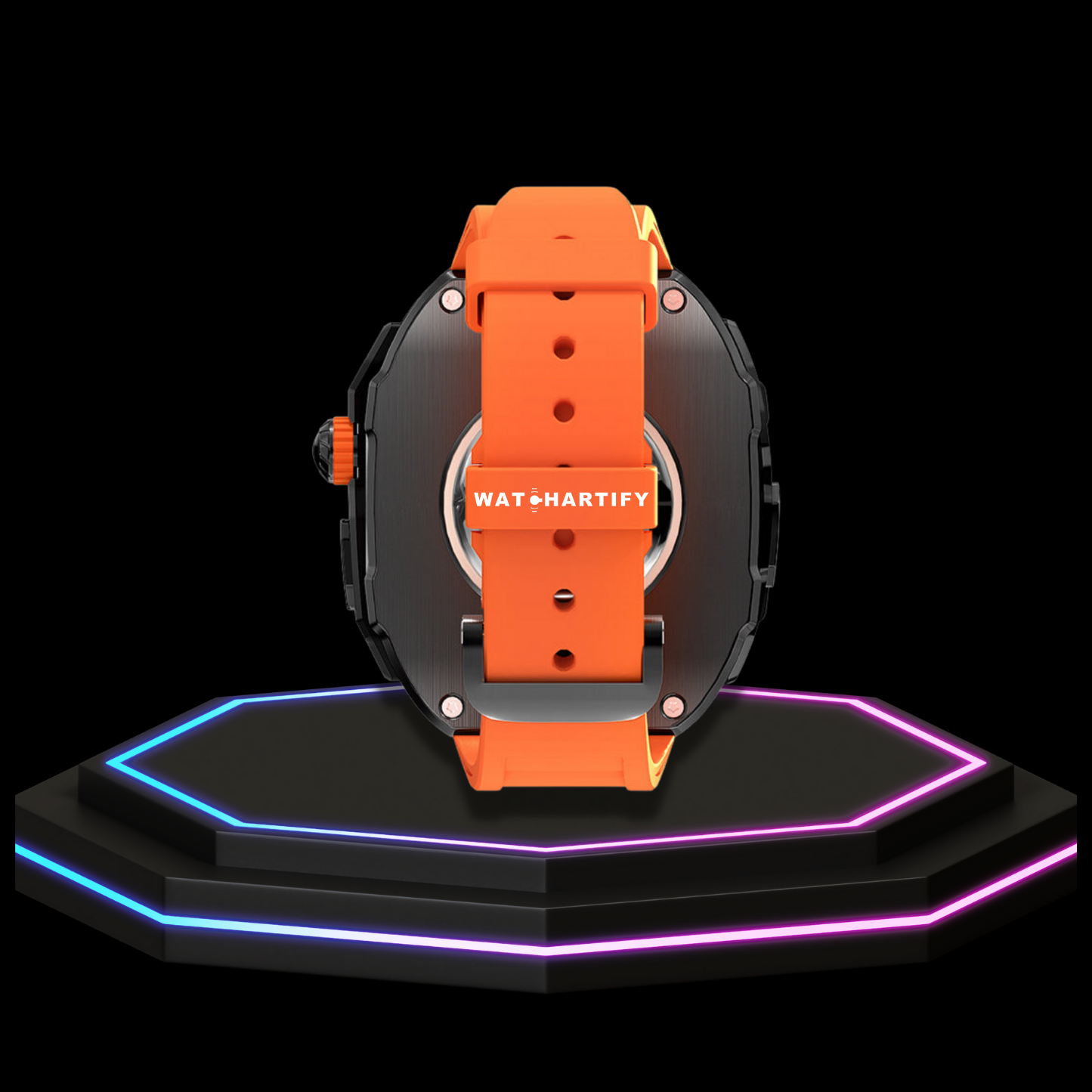 Apple Watch Ultra Case 49MM - Pro Series Captain Dark | Sunset Orange Rubber
