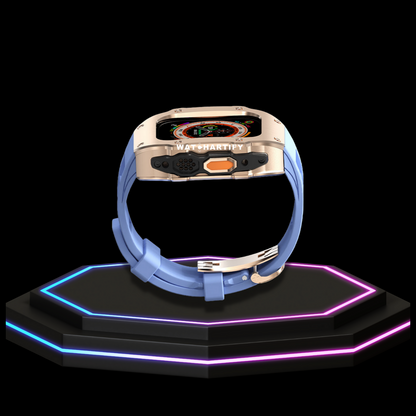 Apple Watch Ultra Case 49MM - Pro Series Captain Golden | Macaron Blue Rubber
