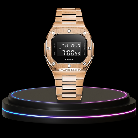 G-SHOCK Casio GA2100 | CUBELISH Rose Gold Series Rose Gold Mod | Gold Stainless Steel Strap