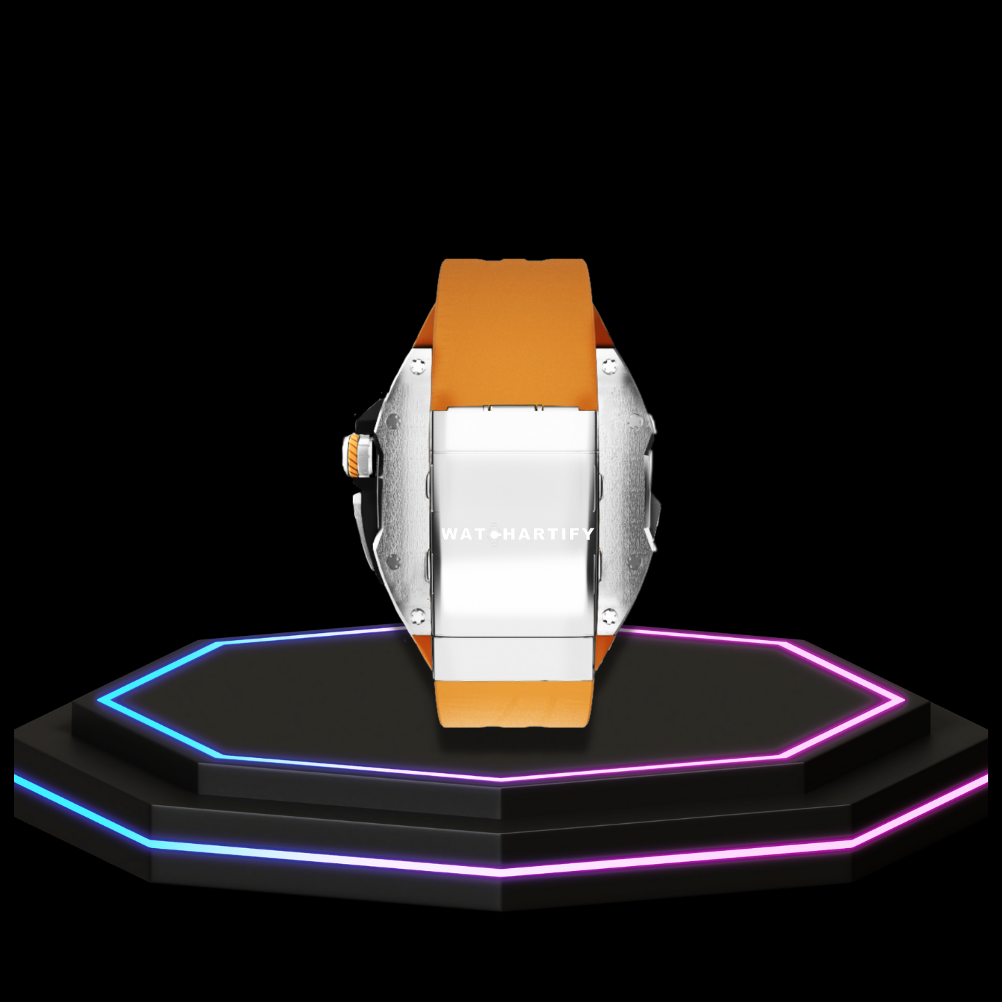 Apple Watch Ultra Case 49MM - TITAN Pro Series Silver Titan | Sunset Rubber