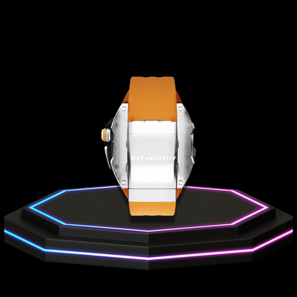 Apple Watch Ultra Case 49MM - TITAN Pro Series Silver Titan | Sunset Rubber