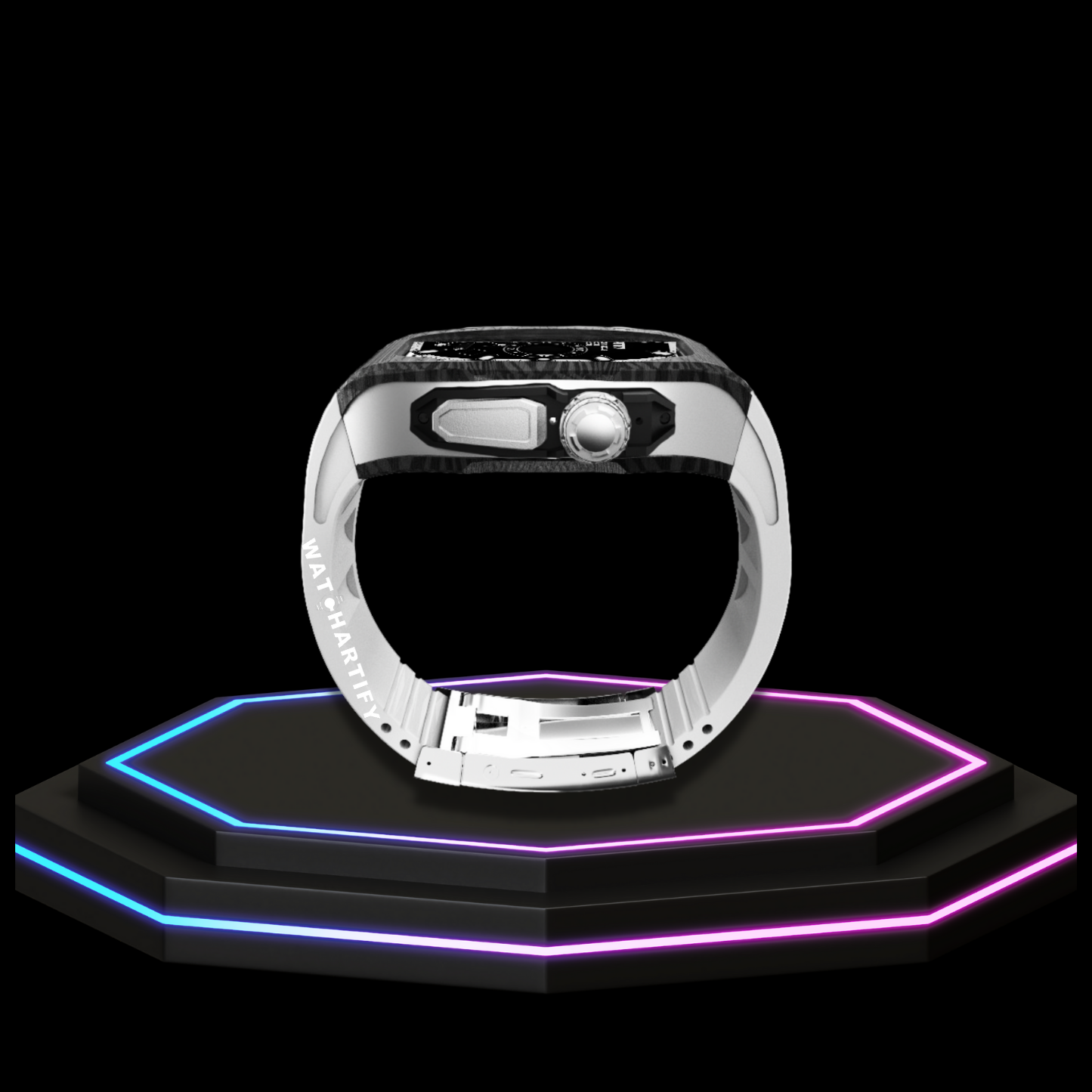 Apple Watch Ultra Case 49MM - TITAN Pro Series Luxury OYAMA Titan | Snow White Rubber