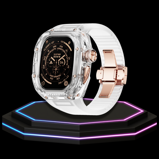 Apple Watch Ultra Case 49MM - CRYSTAL Pro Rose Gold Series Radiant | Crystal Frost Rubber