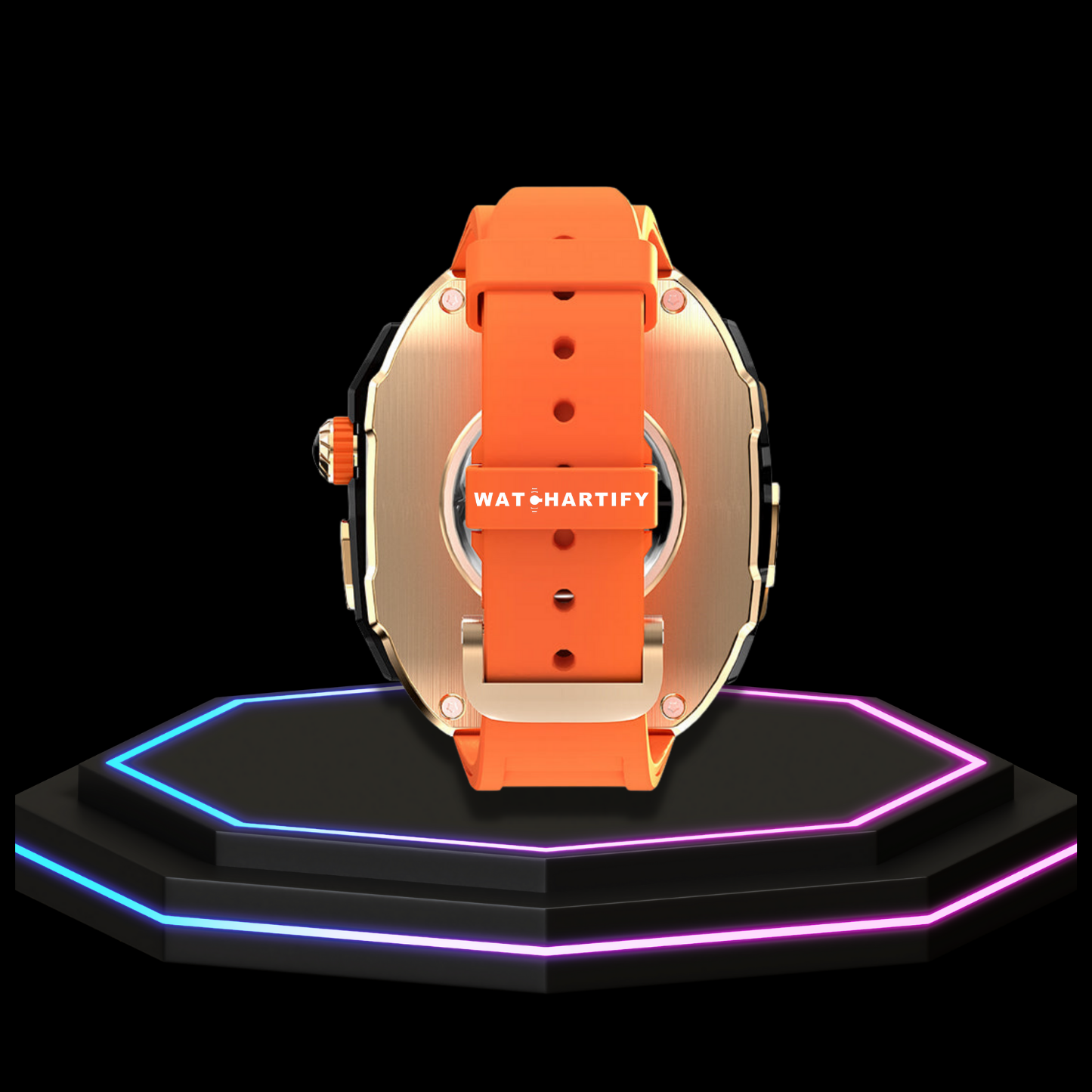 Apple Watch Ultra Case 49MM - Pro Series Captain Golden | Sunset Orange Rubber