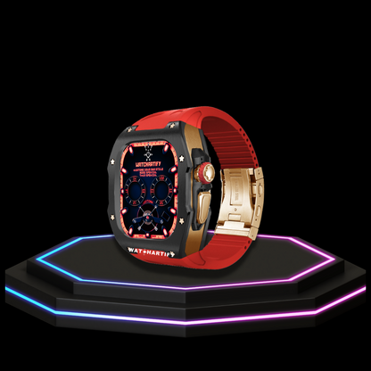 Apple Watch Ultra Case 49MM - TITAN Pro Series Royal Titan | Scarlet Red Rubber