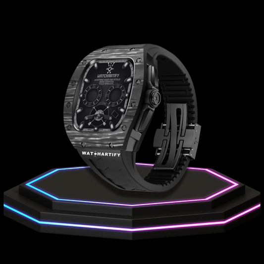 Apple Watch Case 44MM - TITANIUM CARBON Series Black Panther | Midnight Rubber
