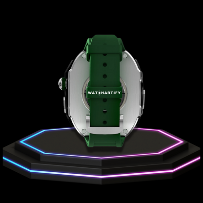 Apple Watch Ultra Case 49MM - Pro Series Captain Silver | Forest Green Rubber
