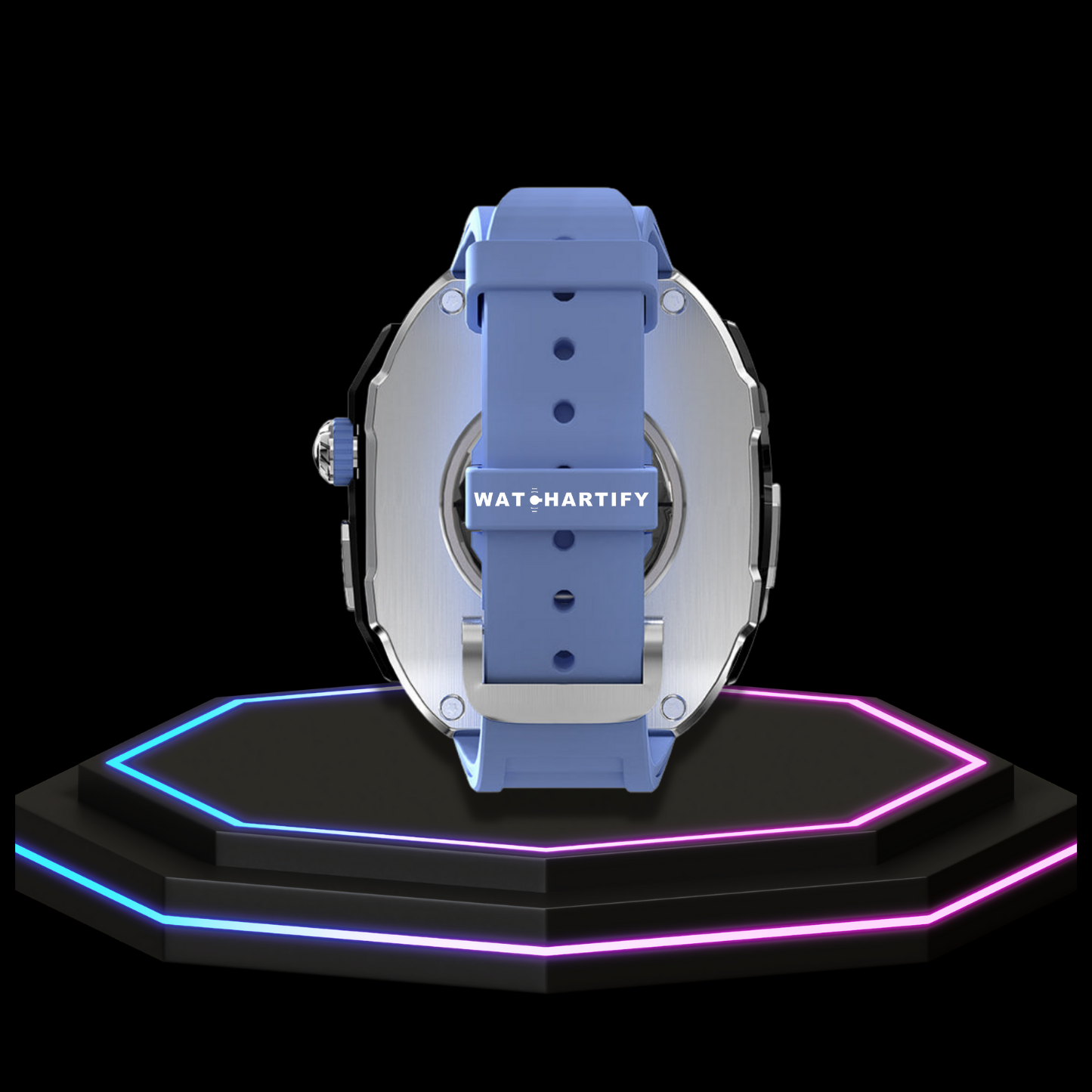 Apple Watch Ultra Case 49MM - Pro Series Captain Silver | Macaron Blue Rubber