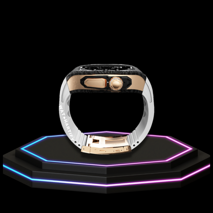 Apple Watch Ultra Case 49MM - TITAN Pro Series Luxury Royal Titan | Snow White Rubber