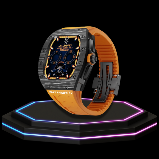 Apple Watch Case 44MM - TITANIUM CARBON Series Black Panther | Sunset Rubber