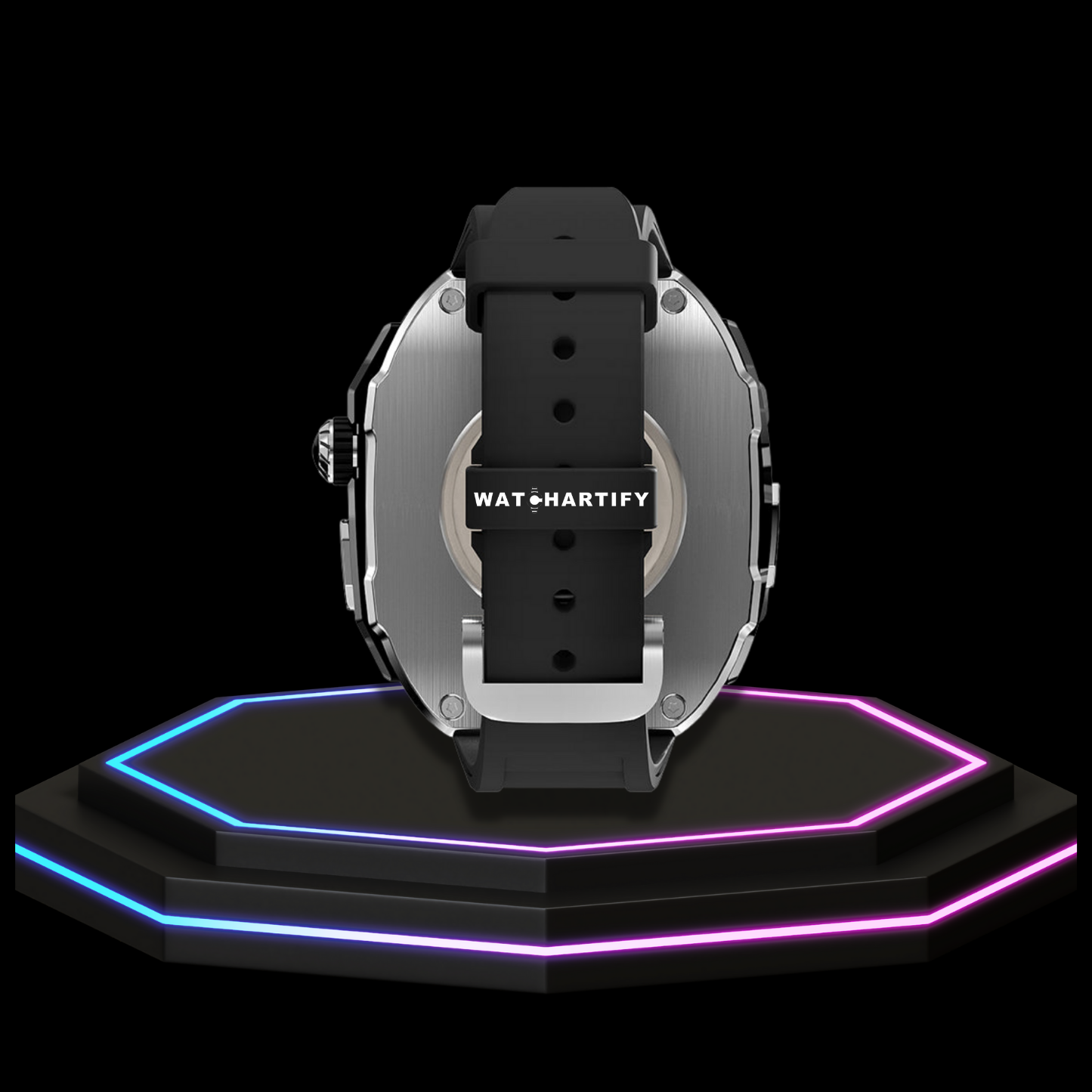 Apple Watch Ultra Case 49MM - Pro Series Captain Silver | Midnight Black Rubber
