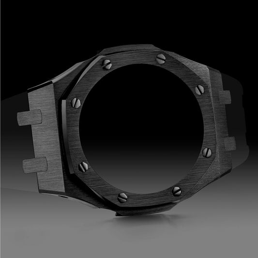 G-shock GA-2100 Series Mod Stainless Steel Case - Black - watchartify